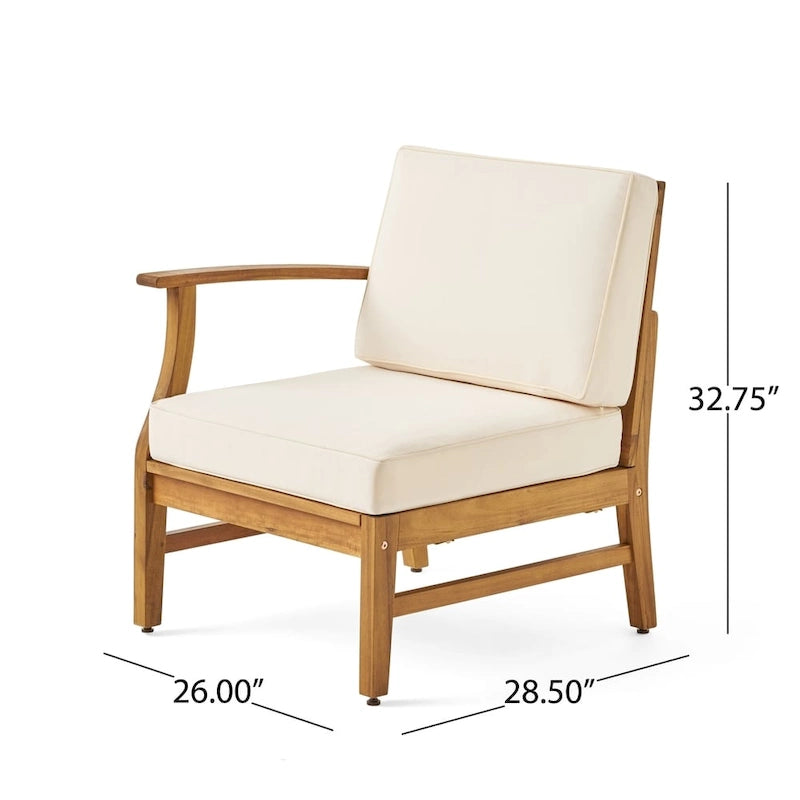 Ensemble de conversation d'extérieur 5 pièces en bois d'acacia Perla avec foyer par Christopher Knight Home