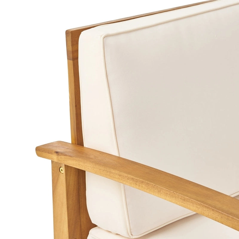 Ensemble de conversation d'extérieur 5 pièces en bois d'acacia Perla avec foyer par Christopher Knight Home