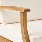 Ensemble de conversation d'extérieur 5 pièces en bois d'acacia Perla avec foyer par Christopher Knight Home
