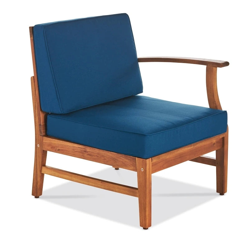 Ensemble de conversation d'extérieur 5 pièces en bois d'acacia Perla avec foyer par Christopher Knight Home