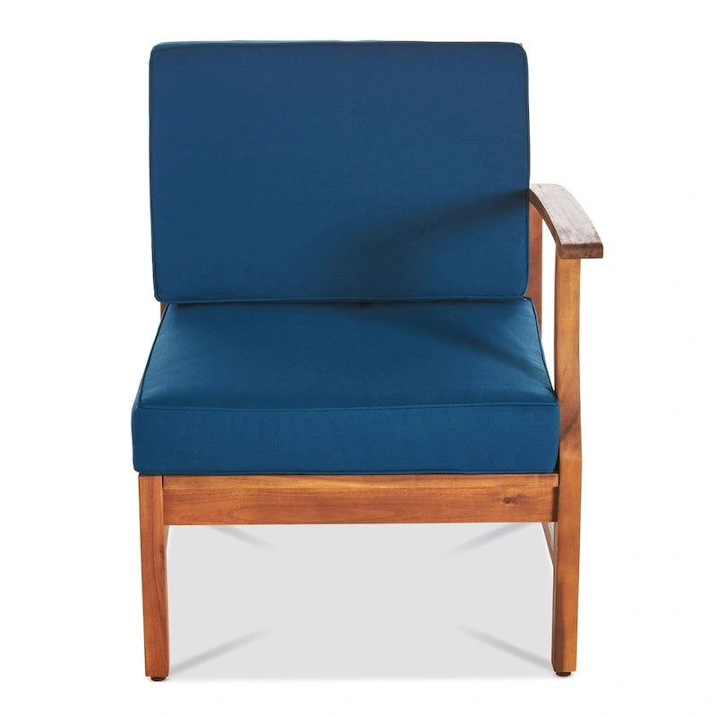 Ensemble de conversation d'extérieur 5 pièces en bois d'acacia Perla avec foyer par Christopher Knight Home
