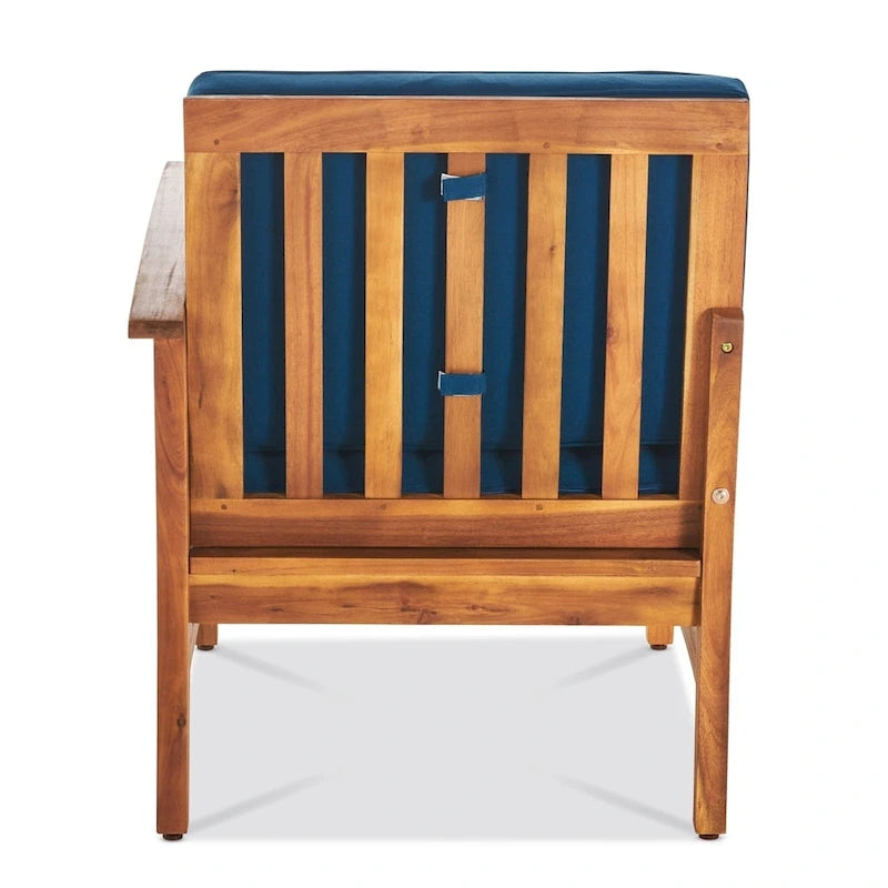 Ensemble de conversation d'extérieur 5 pièces en bois d'acacia Perla avec foyer par Christopher Knight Home