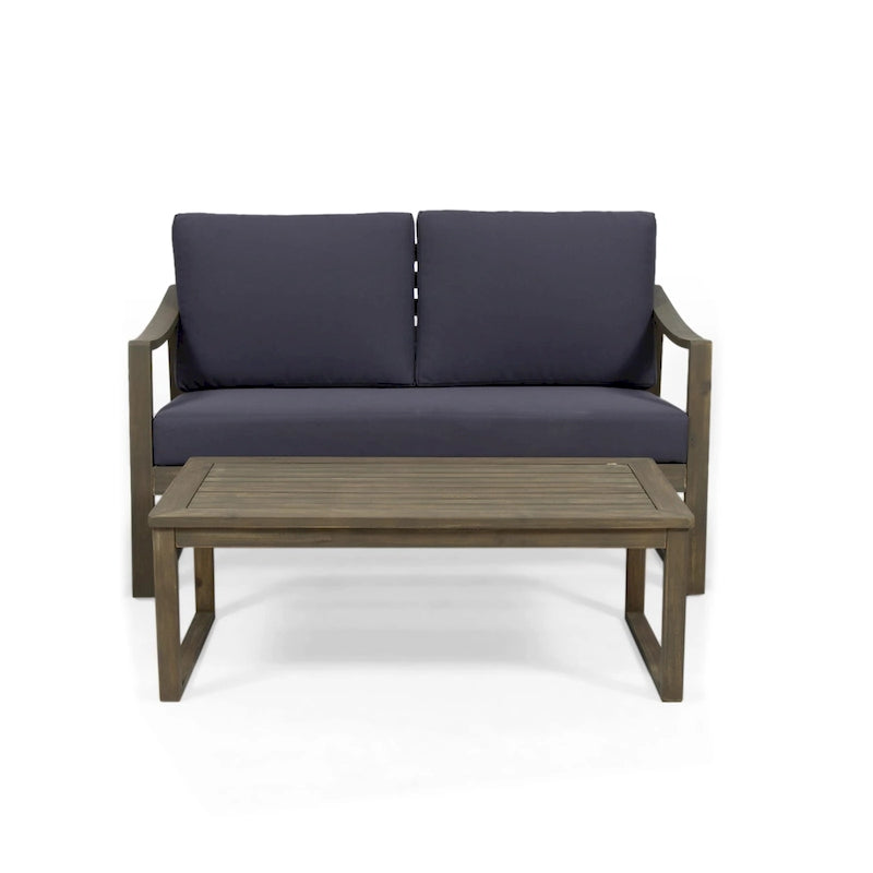 Causeuse et table basse d'extérieur en bois d'acacia Samwell de Christopher Knight Home