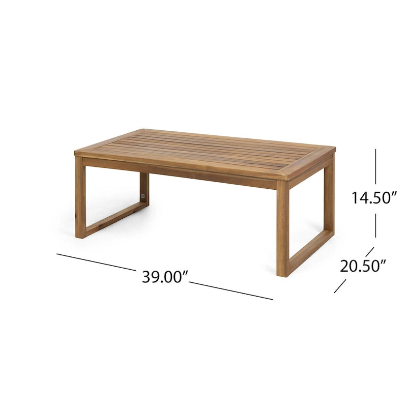 Causeuse et table basse d'extérieur en bois d'acacia Samwell de Christopher Knight Home