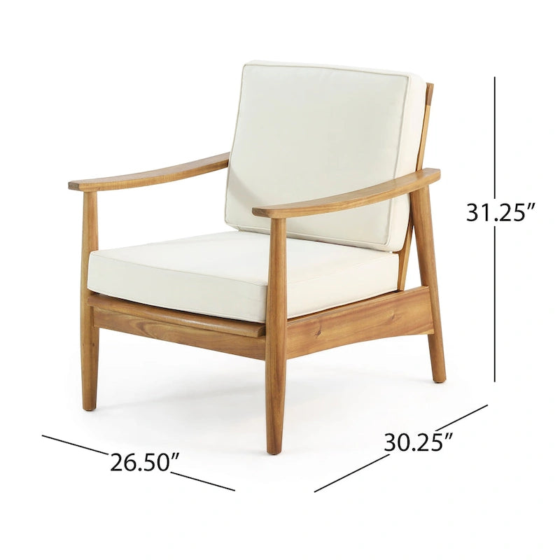 Willowbrook Outdoor Acacia Wood 4 Seater Chat Set by Christopher Knight Home