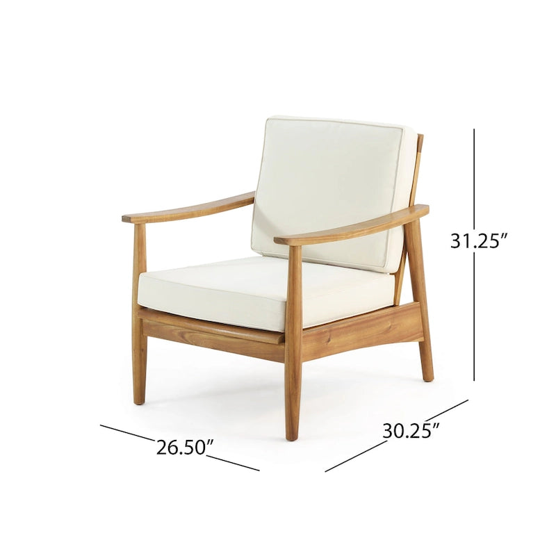 Willowbrook Outdoor Acacia Wood 4 Seater Chat Set by Christopher Knight Home