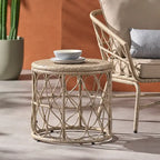 Table d'appoint d'extérieur en osier Bruce par Christopher Knight Home