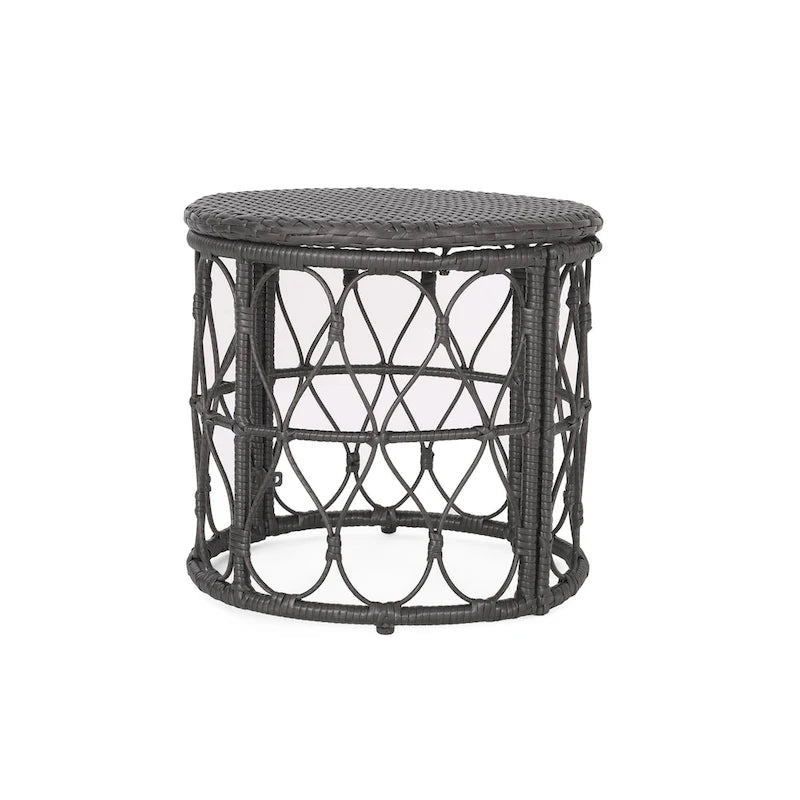 Table d'appoint d'extérieur en osier Bruce par Christopher Knight Home