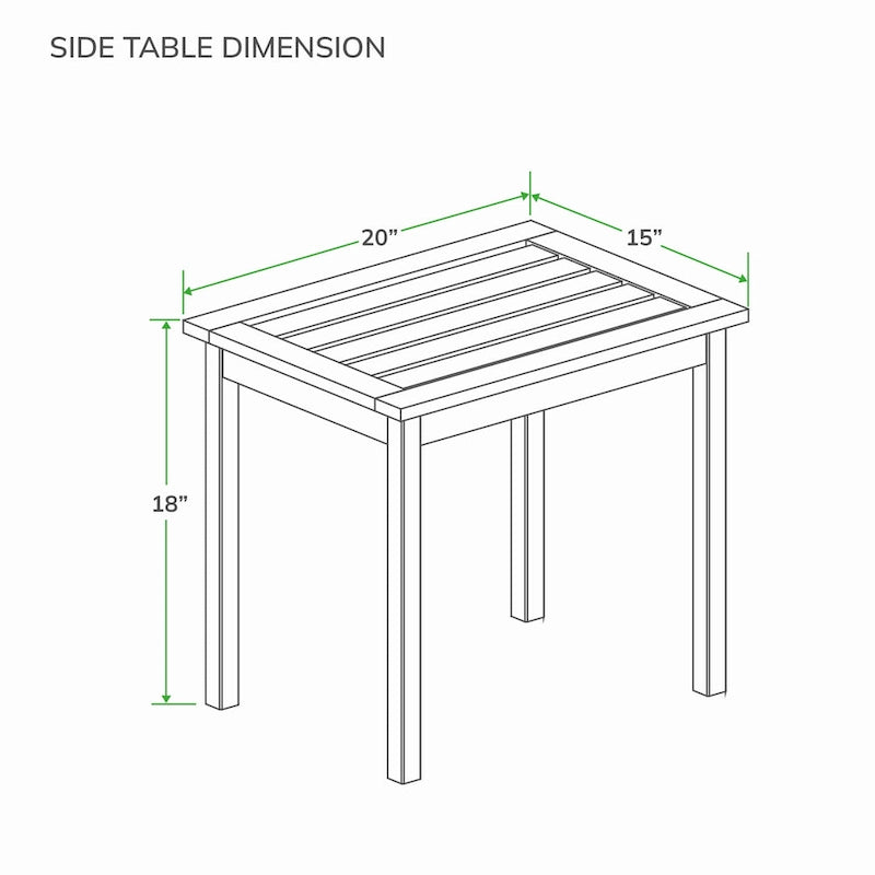 Table d'appoint d'extérieur en bois Alston de Cambridge Casual