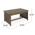 Table basse Carolina en bois d'acacia d'extérieur par Christopher Knight Home