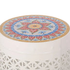 Table d'appoint d'extérieur en dentelle découpée Cranbrook avec plateau en carrelage par Christopher Knight Home