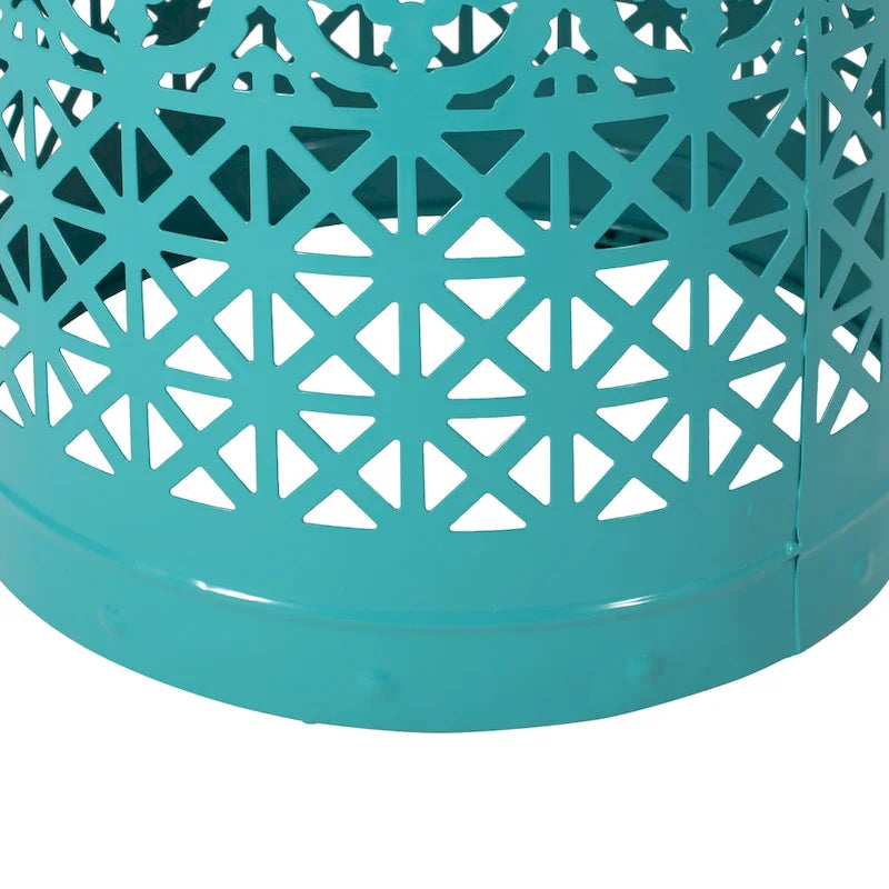 Table d'appoint d'extérieur en dentelle découpée Cranbrook avec plateau en carrelage par Christopher Knight Home