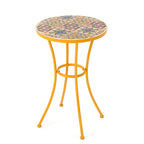 Table d'appoint ronde d'extérieur Christopher Knight Home Barnsfield avec carreaux de céramique et cadre en fer
