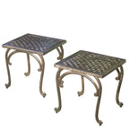 Table d'appoint d'extérieur McKinley en fonte (lot de 2) par Christopher Knight Home