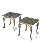 Table d'appoint d'extérieur McKinley en fonte (lot de 2) par Christopher Knight Home