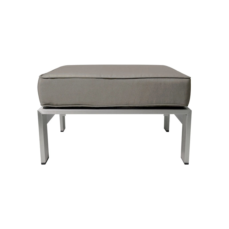 Salon de jardin Cape Coral de Christopher Knight Home en aluminium pour deux personnes avec poufs et table d'appoint