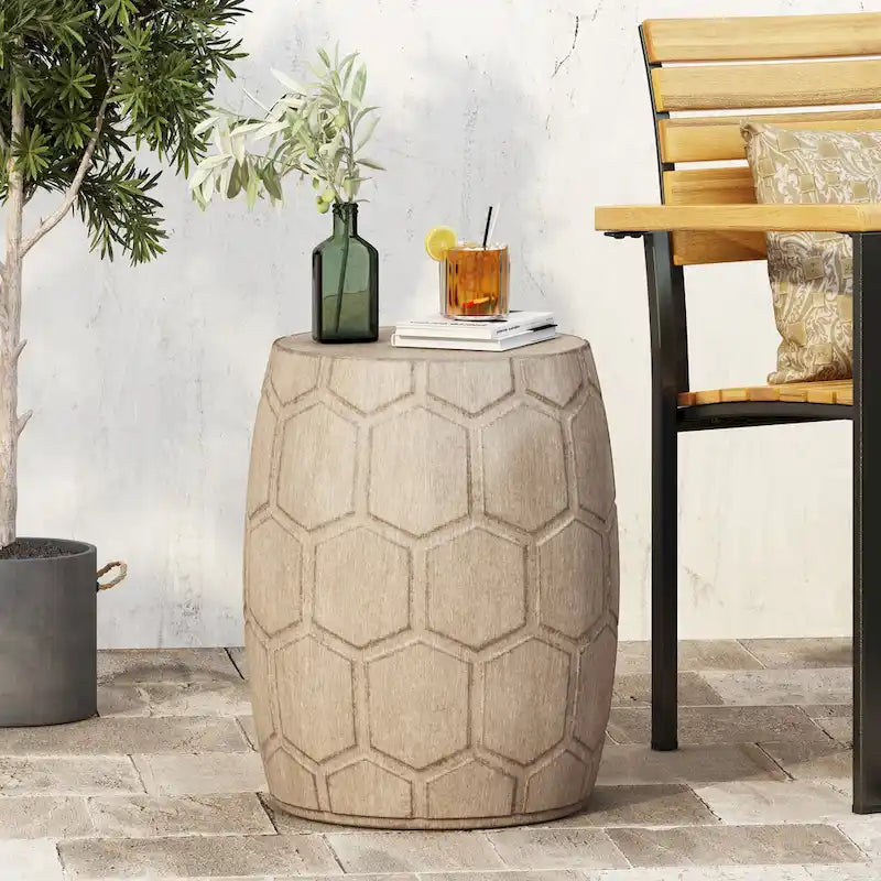 Aranda Outdoor Lightweight Concrete Side Table by Christopher Knight Home