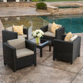 Lot de 4 fauteuils de jardin Puerta avec coussins résistants à l'eau, par Christopher Knight Home