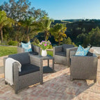 Lot de 4 fauteuils de jardin Puerta avec coussins résistants à l'eau, par Christopher Knight Home