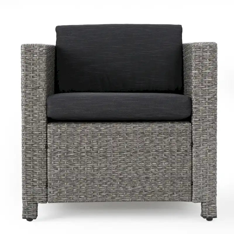 Lot de 4 fauteuils de jardin Puerta avec coussins résistants à l'eau, par Christopher Knight Home