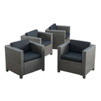 Lot de 4 fauteuils de jardin Puerta avec coussins résistants à l'eau, par Christopher Knight Home