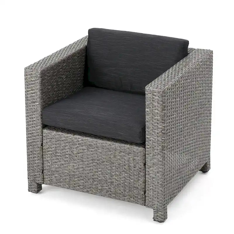 Lot de 4 fauteuils de jardin Puerta avec coussins résistants à l'eau, par Christopher Knight Home