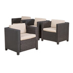 Lot de 4 fauteuils de jardin Puerta avec coussins résistants à l'eau, par Christopher Knight Home