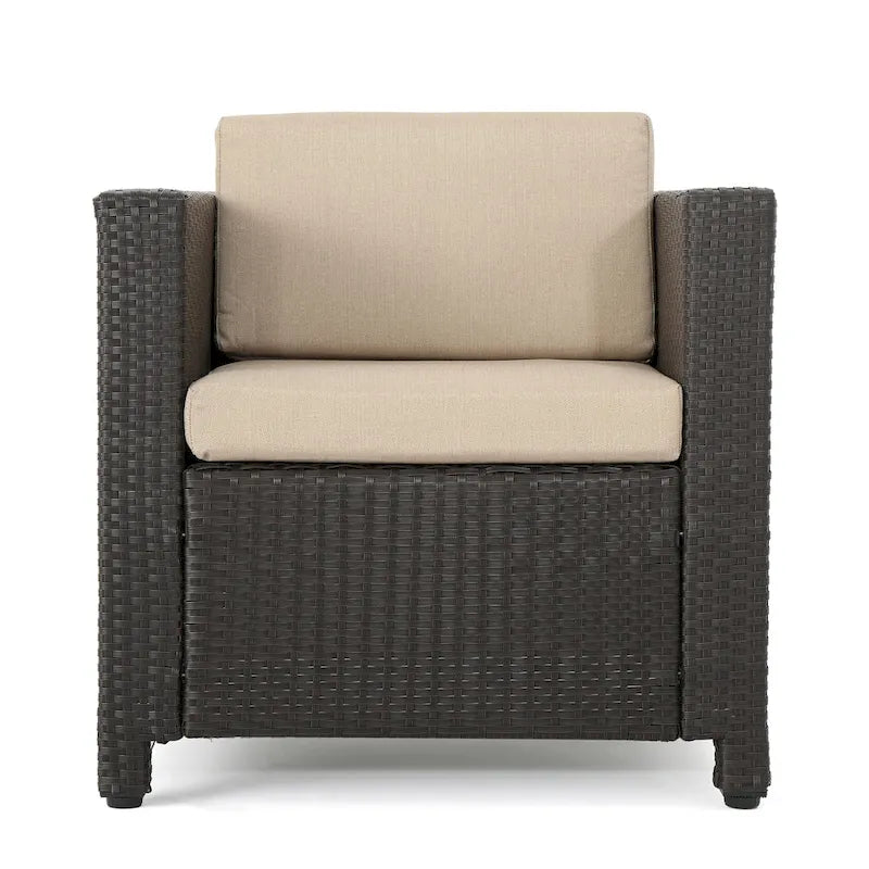 Lot de 4 fauteuils de jardin Puerta avec coussins résistants à l'eau, par Christopher Knight Home