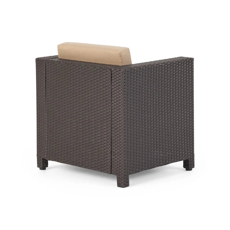 Lot de 4 fauteuils de jardin Puerta avec coussins résistants à l'eau, par Christopher Knight Home