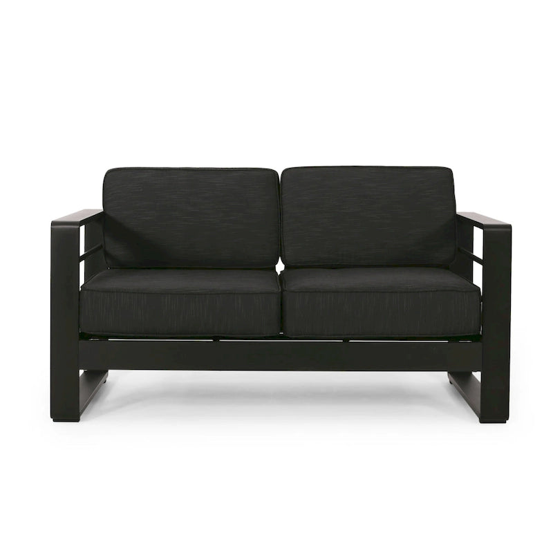 Causeuse d'extérieur en aluminium Maya Bay avec coussins par Christopher Knight Home
