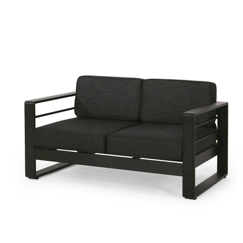 Causeuse d'extérieur en aluminium Maya Bay avec coussins par Christopher Knight Home