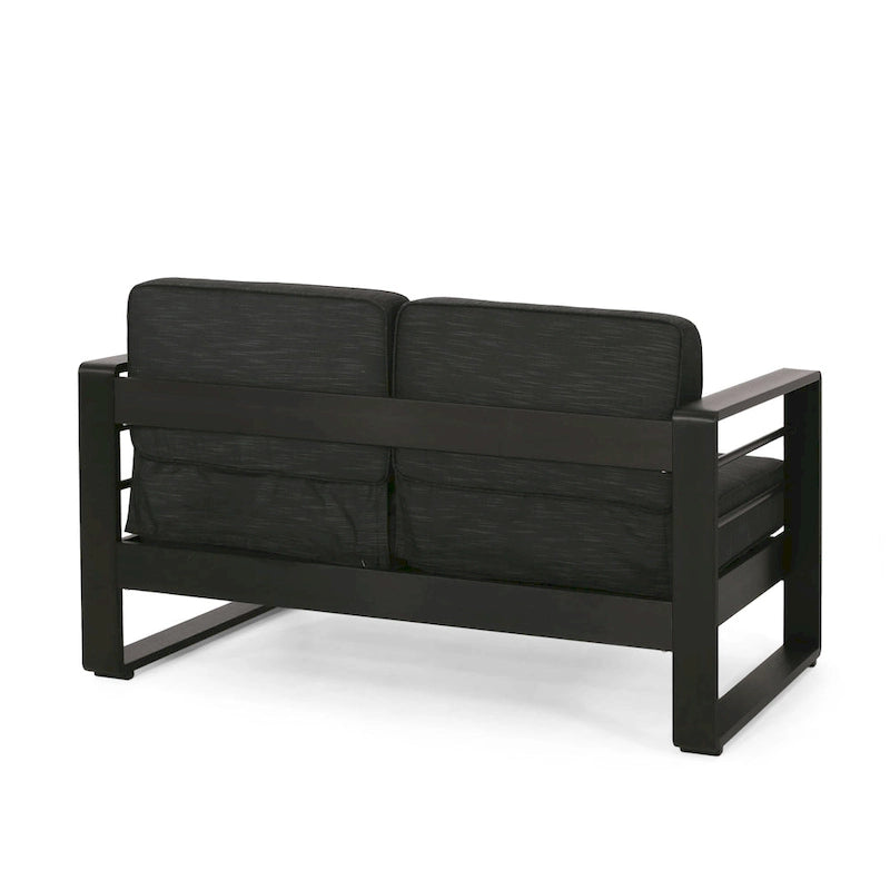 Causeuse d'extérieur en aluminium Maya Bay avec coussins par Christopher Knight Home