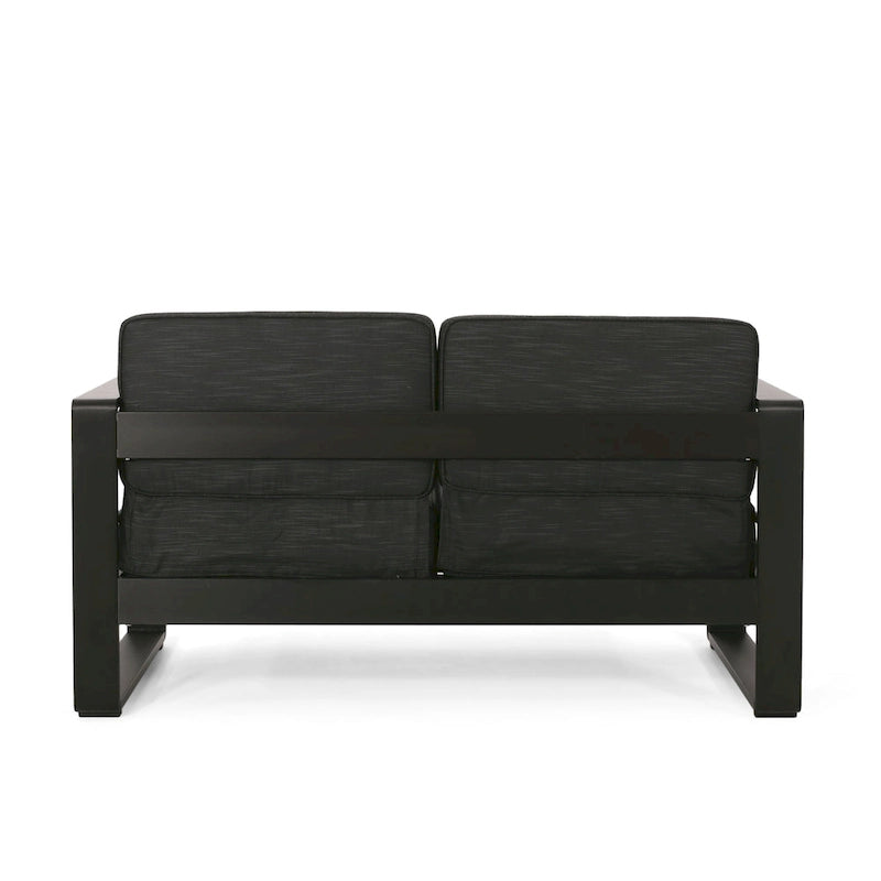 Causeuse d'extérieur en aluminium Maya Bay avec coussins par Christopher Knight Home