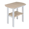 OS Home and Office Model Oval End Table in Weatherwood with a White Base