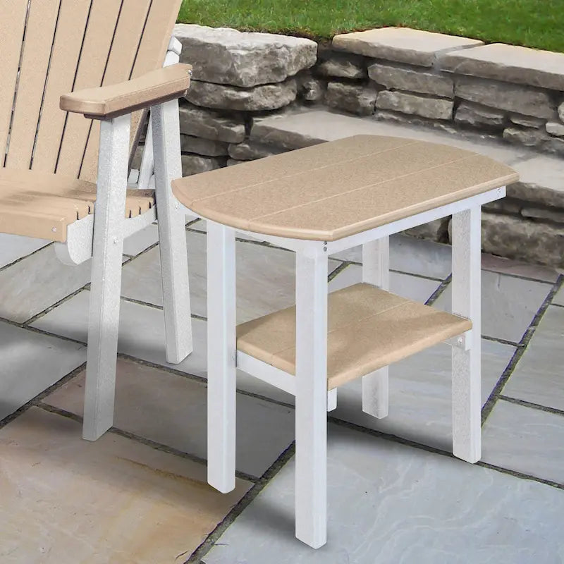 Table d'appoint ovale OS Home and Office en couleur bois grisé avec base blanche
