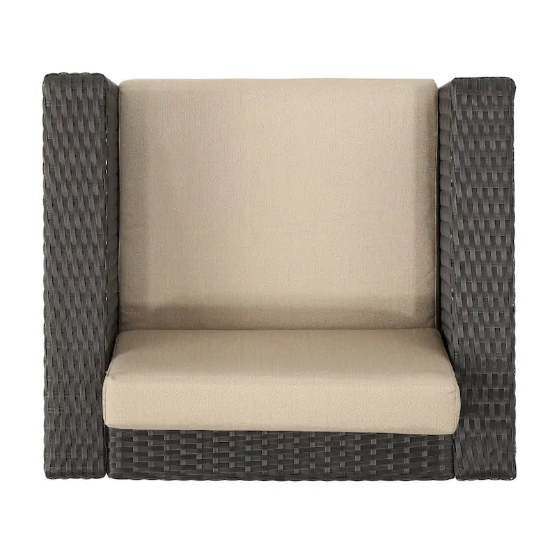 Ensemble de conversation en osier 3 pièces Puerta d'extérieur avec coussins par Christopher Knight Home