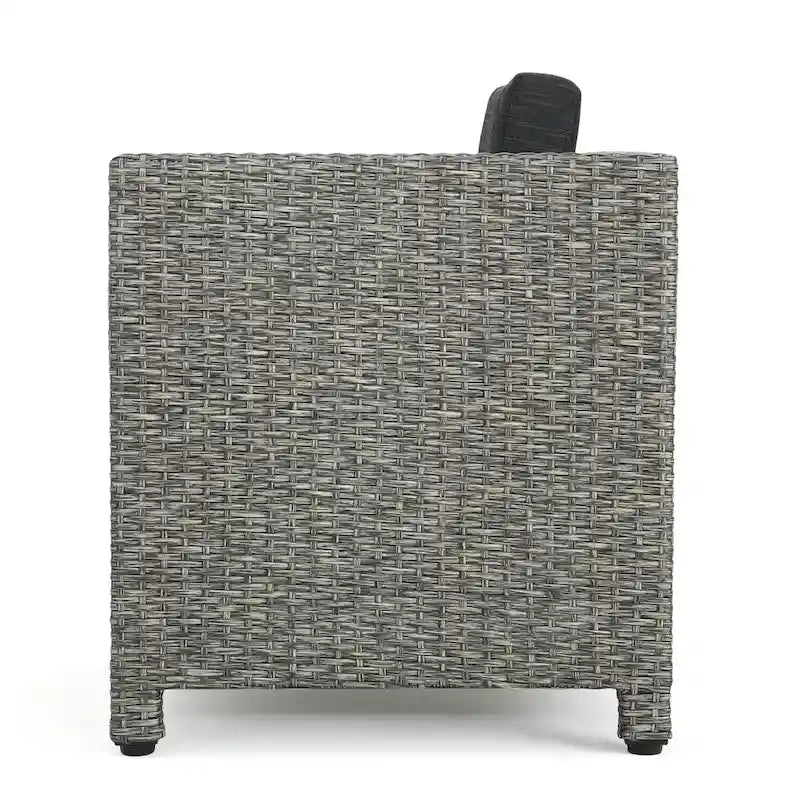 Ensemble de conversation en osier 3 pièces Puerta d'extérieur avec coussins par Christopher Knight Home