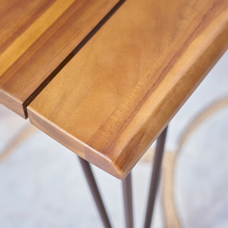 Table basse d'extérieur industrielle en bois d'acacia Zion avec 2 tables d'appoint assorties de Christopher Knight Home