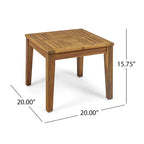 Table d'appoint d'extérieur en bois d'acacia Hampton par Christopher Knight Home