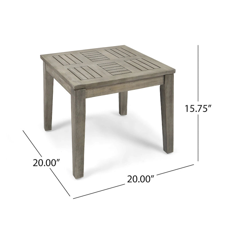 Table d'appoint d'extérieur en bois d'acacia Hampton par Christopher Knight Home