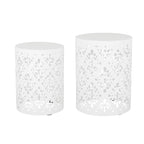 Tables d'appoint Mathena en métal pour l'extérieur (Lot de 2) par Christopher Knight Home