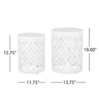 Tables d'appoint Mathena en métal pour l'extérieur (Lot de 2) par Christopher Knight Home