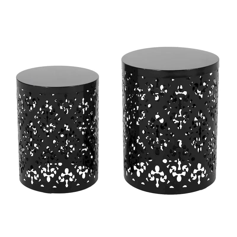 Tables d'appoint Mathena en métal pour l'extérieur (Lot de 2) par Christopher Knight Home