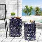 Tables d'appoint Mathena en métal pour l'extérieur (Lot de 2) par Christopher Knight Home