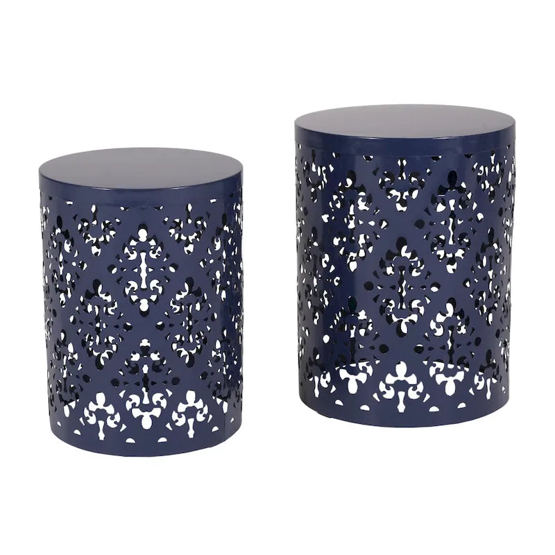 Tables d'appoint Mathena en métal pour l'extérieur (Lot de 2) par Christopher Knight Home