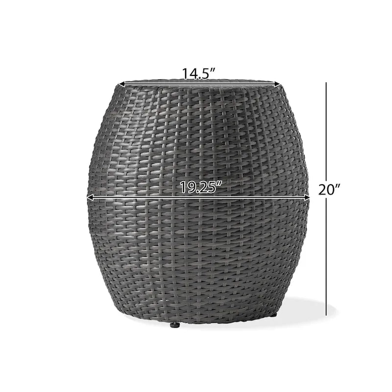 Table d'appoint en osier 14 pouces Canary Outdoor de Christopher Knight Home