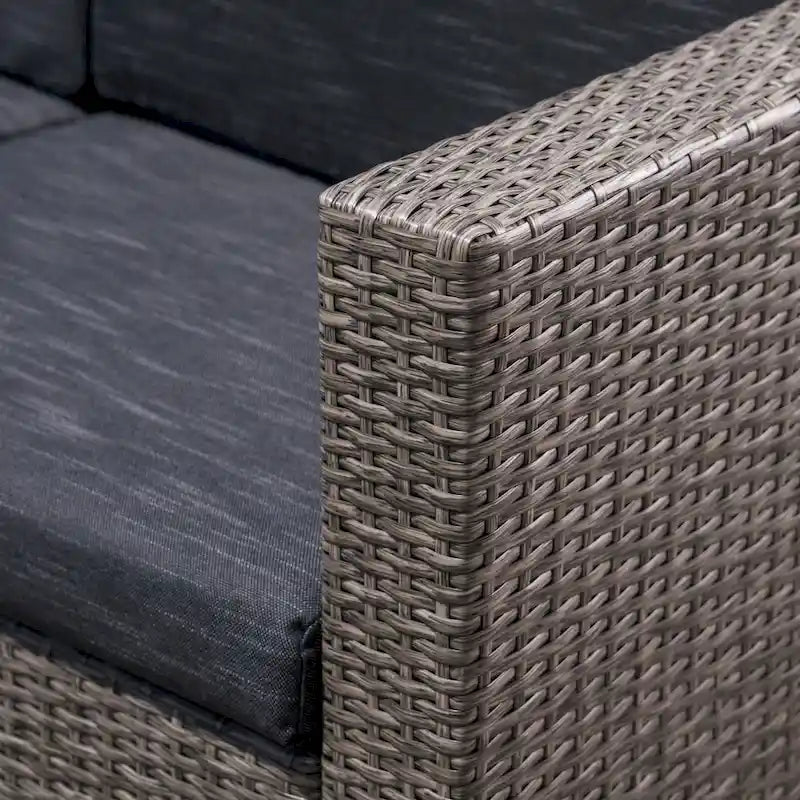 Causeuse d'extérieur en osier Puerta avec coussin par Christopher Knight Home