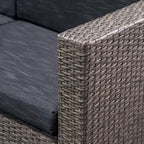 Causeuse d'extérieur en osier Puerta avec coussin par Christopher Knight Home