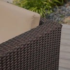 Causeuse d'extérieur en osier Puerta avec coussin par Christopher Knight Home