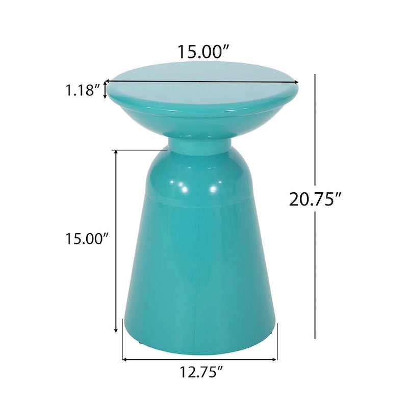 Table d'appoint d'extérieur en métal Pelon par Christopher Knight Home